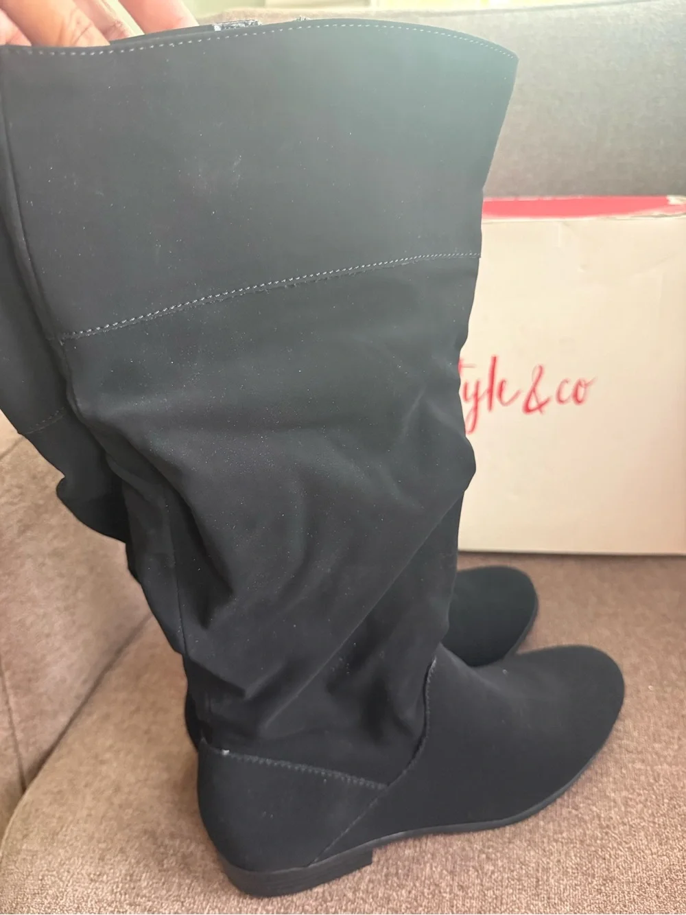 Style & Co. Black Over-the-Knee Stretch Riding Boot